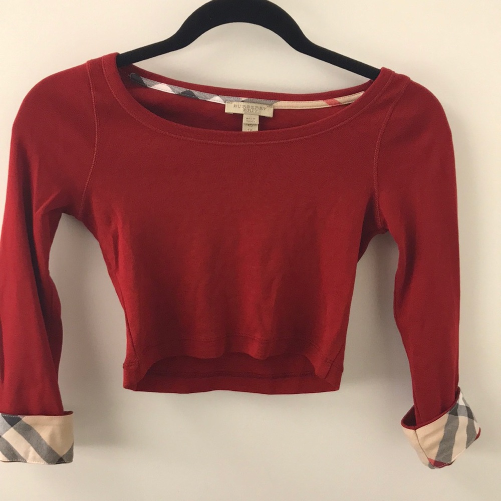 Red Burberry Crop Top